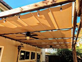 Beautiful patio with overhead canopies
