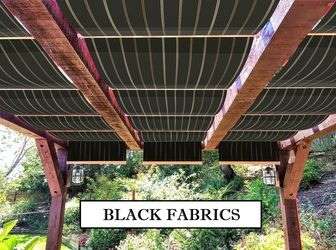 Black fabric retractable canopies