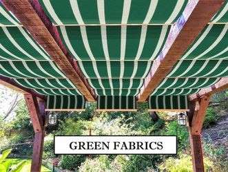 Green fabric retractable awnings