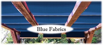 Blue fabric retractable wave shades