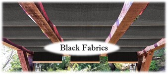 Black fabric retractable canopies