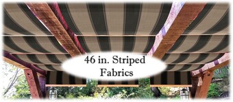 Striped fabric retractable canopies